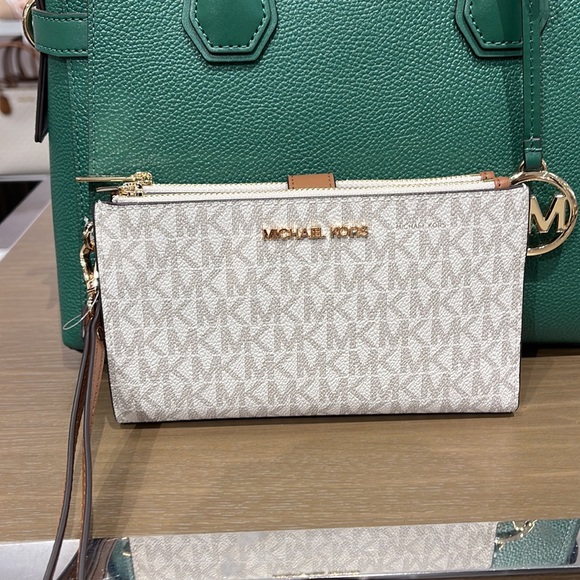 Michael Kors Jet Set Travel Large Double-Zip Wristlet-Wallet-PhoneHolder Vanilla - Picture 15 of 16